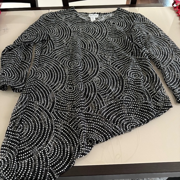 Coldwater Creek Black Polka Dot In size Large - Picture 1 of 5